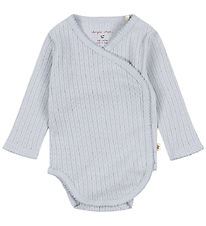 Konges Sløjd Bodysuit l/s - Rib - Minnie - Gray Dawn w. Pointell