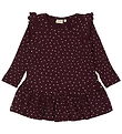 Petit Piao Dress - Rib - Modal - Dark Grape w. Hearts