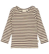 Petit Piao Blouse - Rib - Modal - Dark Grape/Off White