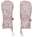 Wheat Mittens w. Fleece - Rose Dust Flowers w. Zipper