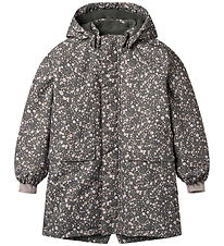 Wheat Winter Coat - Jello - Black Sea Open Flowers