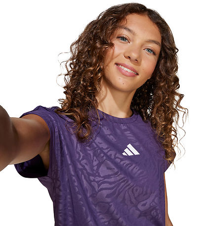 adidas Performance T-shirt - Cropped - Aurora Purple/White