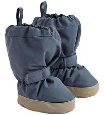 Wheat Outdoor Footies w. Fleece - Grey Blue