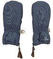Wheat Mittens w. Fleece - Grey Blue w. Zipper