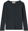 Wheat Blouse - Wool/Silk - Rib - Alfie - Navy