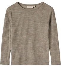 Wheat Blouse - Wool/Silk - Rib - Alfie - Khaki Melange