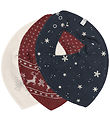 Pippi Teething Bib - Pointy - 3-Pack - New Maroon