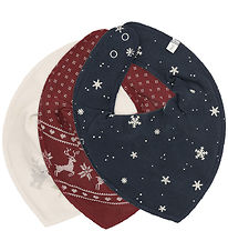 Pippi Teething Bib - Pointy - 3-Pack - New Maroon