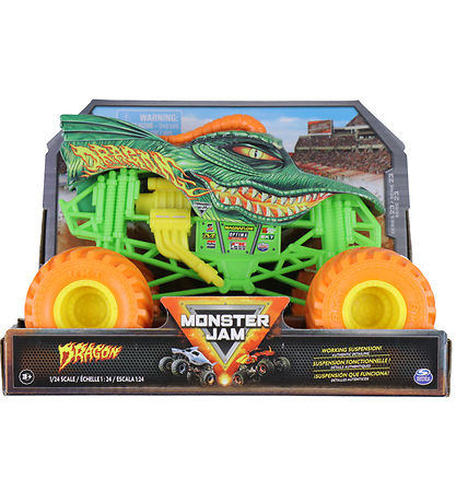 Monster Jam Safnari Truck - 1:24 - Dreki - Grænt/Appelsína
