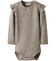 Name It Bodysuit l/s - Wool/Viscose - NbfWyla - Satellite