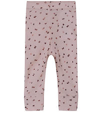 Name It Leggings - Wool/Modal - Rib - NbfWomi - Shadow Gray/Dots