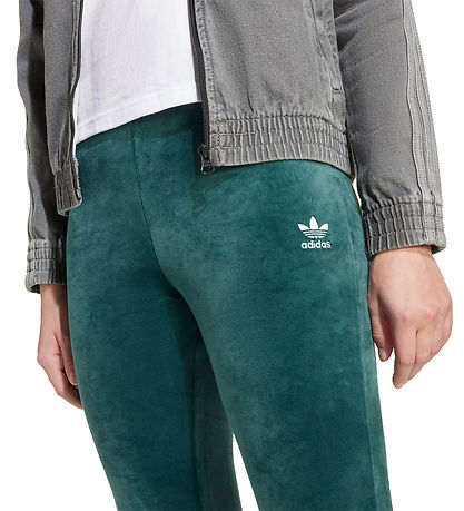 adidas Originals Velourbyxor - Aurora Murgrön/Vit