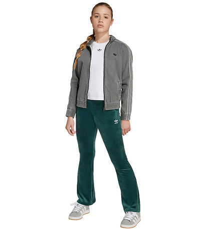 adidas Originals Velourbyxor - Aurora Murgrön/Vit