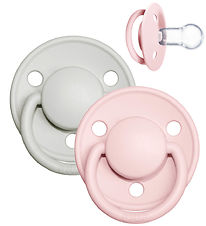 BIBS De Lux Pacifiers - Onesize - 2-Pack - Round - Haze/Blossom