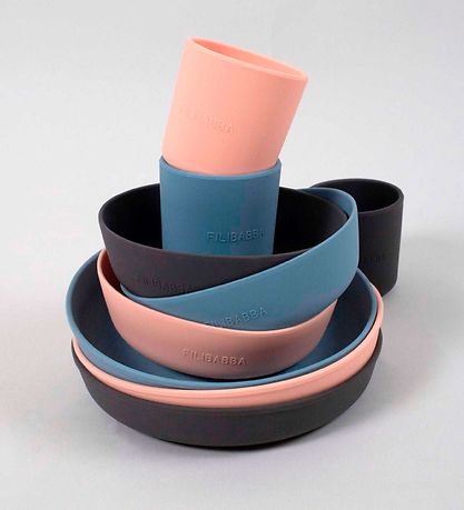 Filibabba Dinner Set - Silicone - 3 Parts - Peach