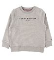Tommy Hilfiger Collegegenser - Essential - Organic - Grå Melert