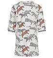 Minymo Kleid - Turteltaube m. Leoparden