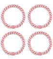Kknekki Elastic Hair Bands - 4-Pack - Pink