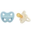 Hevea Schnuller - 0-3 mt. - 2er-Pack - Naturgummi - Baby Blue/Mi