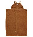 Pippi Baby towel - 70x120 - Almond w. Bear