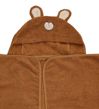 Pippi Baby towel - 70x120 - Almond w. Bear