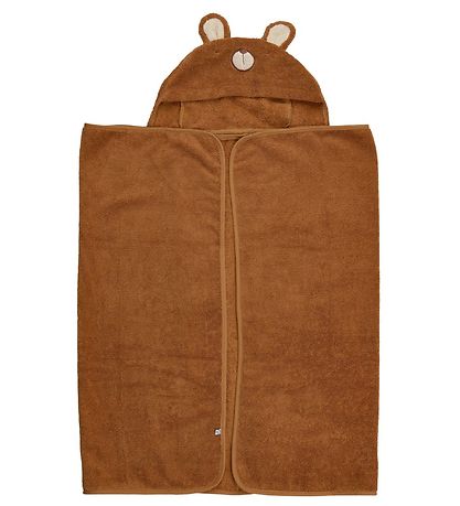Pippi Baby towel - 70x120 - Almond w. Bear