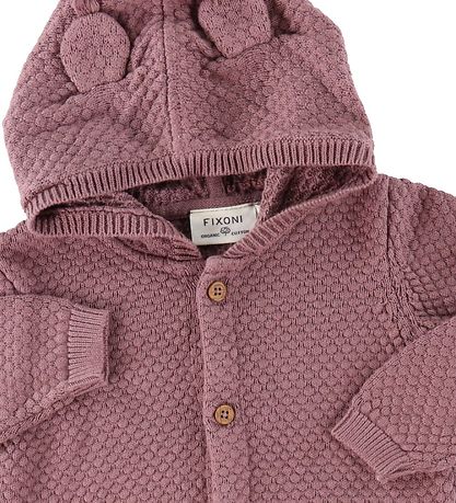 Fixoni Cardigan - Knitted - Grape Shake w. Ears