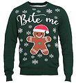 Jule-Sweaters Blússa - Bittu mig - Dökkgrænn
