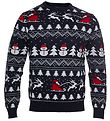 Jule-Sweaters Blússa - Stílhrein - Dökkblátt