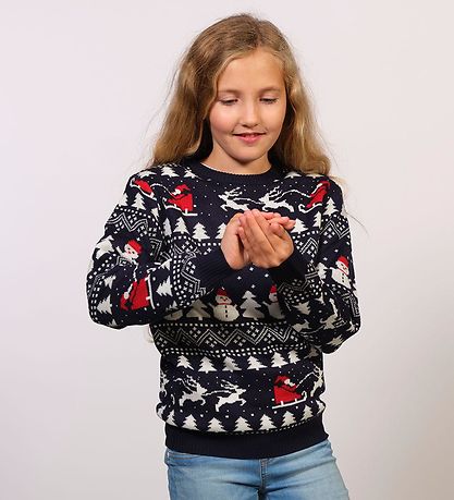 Jule-Sweaters Blússa - Stílhrein - Dökkblátt