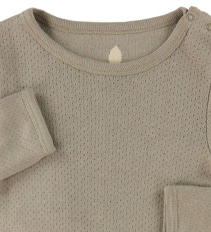Pine Cone Blouse - Pointelle Dot - Mushroom