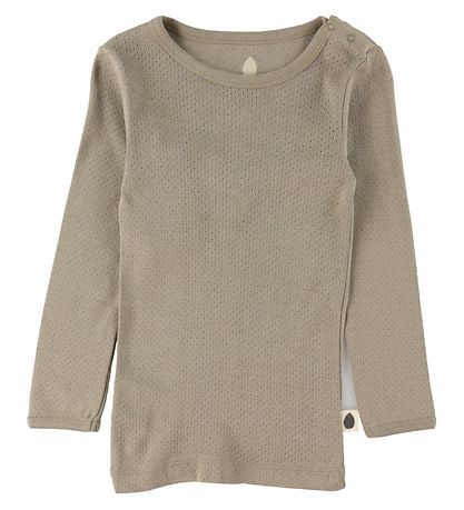 Pine Cone Blouse - Pointelle Dot - Mushroom