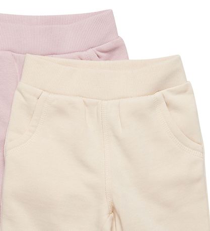 Minymo Joggebukser - 2-pack - Violet Ice/Krem