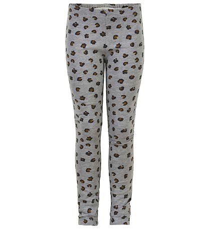 Minymo Leggings - 2-Pack - Grey Melange/Leopard
