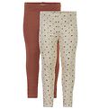 Minymo Leggings - 2 Pakki - Hreint Bliss/Brúnt