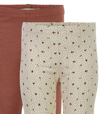 Minymo Leggings - 2-pack - Gjennomsiktig Bliss/Brun