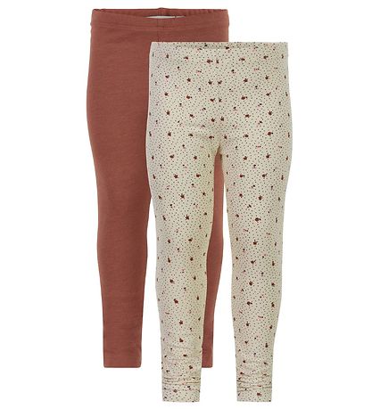 Minymo Leggings - 2-pack - Gjennomsiktig Bliss/Brun