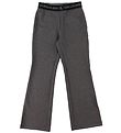 Calvin Klein Trousers - Punto Logo Tape Flare - Dark Grey Melang