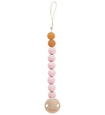 Hevea Pacifier Clip - Natural Rubber - Powder Pink