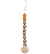 Hevea Pacifier Clip - Natural Rubber - Tan Beige