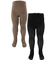 Collants Minymo - 2 Pack - Noir/Marron av. Brillant