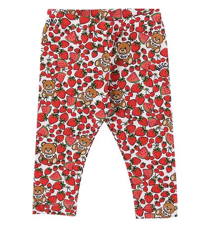 Moschino Sæt - T-Shirt/Leggings - Rød/Hvid m. Bær