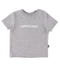 Mads Nørgaard T-shirt - Taurus - Grey Melange w. White