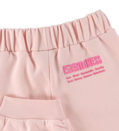Fendi Joggingbuxur - Bleikt M. Texti