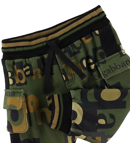 Dolce & Gabbana Sweatpants - Reborn To Live - Army Green w. Prin