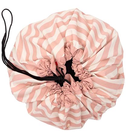 Play&Go Toy Storage Bag Blanket - Ø140 - Stripes New Pink