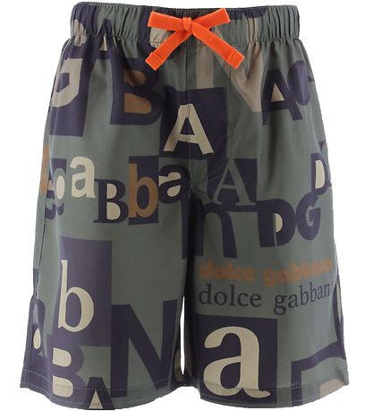 Dolce & Gabbana Swim Shorts - Reborn To Live - Army Green w. Pri