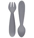 Couverts EzPz - 2 Pack - Silicone - Gris