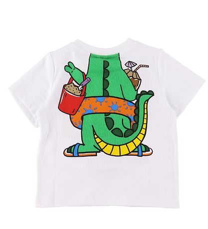 Stella McCartney Kids Stuttermabolur - Hvítur M. Ýttu á