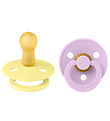 BIBS Colour Pacifiers - 2-Pack - Size 2 - Round - Sunshine/Viole